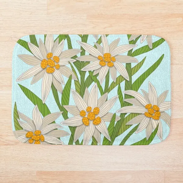 Edelweiss Bath Mat non-slip floor carpet marble pattern print door mat bathroom kitchen entrance home deco | Дом и сад
