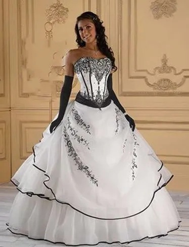 ^Cheap Vintage Gothic Zwart-wit Trouwjurken 2020 Retro Strapless Lace-Up Corset Lace Land Bruid Gown Vestidos De noiva ^Cheap Vintage Gothic Zwart-wit Trouwjurken 2020 Retro Strapless Lace-Up Corset Lace Land Bruid Gown Vestidos De noiva