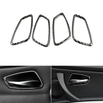 

Parts Door Handle Frame Sticker Carbon Fiber Black Car Door Handle Sticker New
