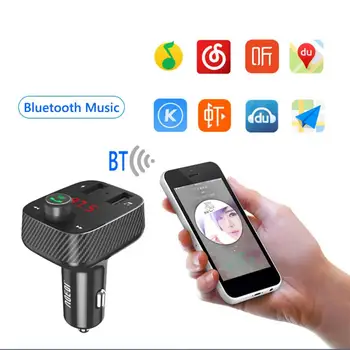 

Intelligent Bluetooth FM Transmitter Support Hands-Free Calls Car TF Card U Disk MP3 Player 3.0 Dual USB Charger Car Electronics