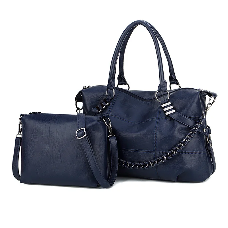 

and American Chain Women's Bag, Large Capacity Hand Bill of Lading, Shoulder Slant Bag, True Leather, Mother Boston Bag