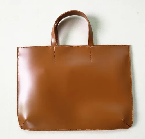 Brown 14inch Новинка, минималистичный портфель А4, деловая сумка, 13,3 дюймов, сумка для ноутбука, сумки для женщин, OL, деловая, офисная, кожаная сумка для мужчин - Цвет: Brown 14inch