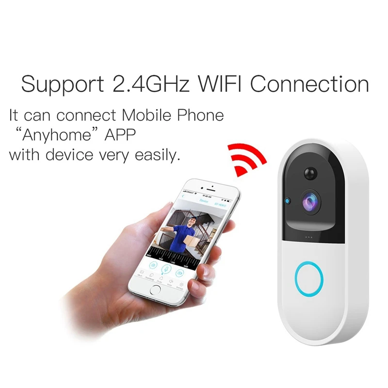 B50 Intelligent Video Doorbell Wireless WiFi Intercom Video Doorbell Camera Remote Video Surveillance Camera