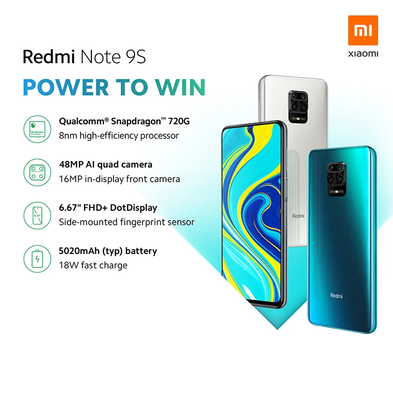 Global Version Xiaomi Redmi Note 9S 9 S 6GB 128GB Smartphone Snapdragon 720G Octa Core 48MP Quad Camera 6.67\