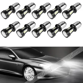 

10pcs 1157 18SMD 3030 18LED 6000K White Tail Turn Signal Reverse Car Light Bulb Lamp 1900LM Aluminum alloy DC 9V-32V 18W Bright