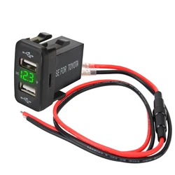 High - Speed Dual USB Car Charger Adapter with Quick Charge Capability (Green light)