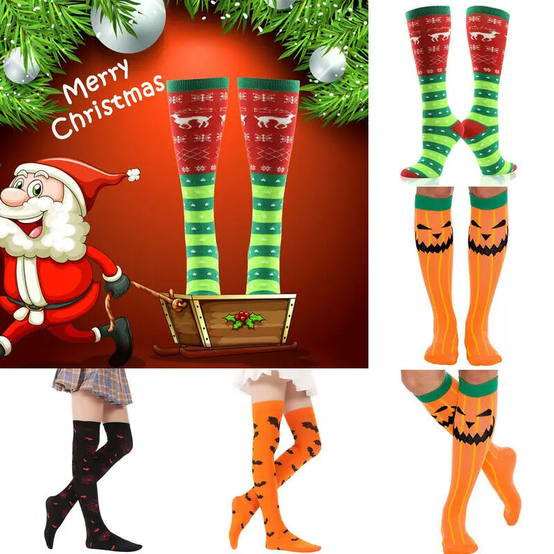 

Women Socks Stockings Warm Thigh High Over the Knee Socks Long Cotton Stockings Christmas Halloween Sexy Stockings mujer arras