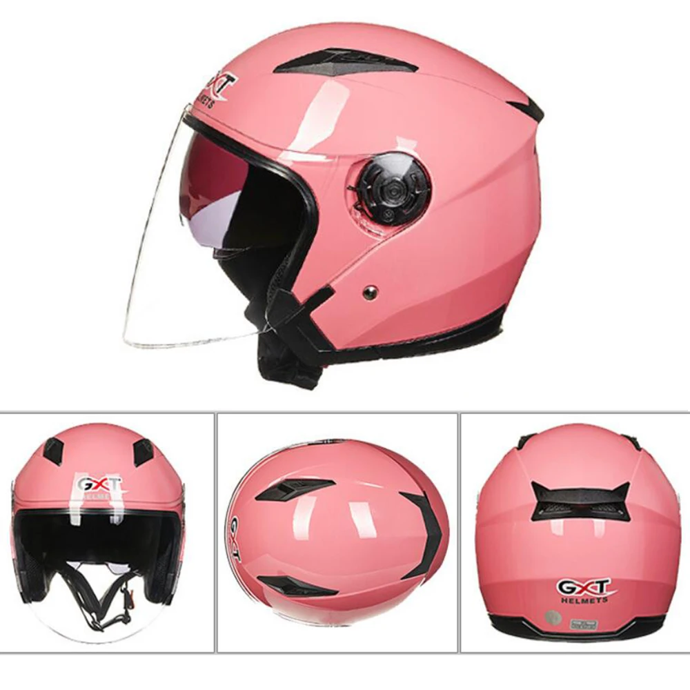 512-Pink GXT мотоциклетный шлем половина лица ABS Мото шлем Электрический защитный двойной объектив шлем мото шлем для женщин/мужчин Casco Moto черный - Цвет: 512-Pink