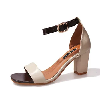 

2019 New Women Sandals Summer Open Toe Women's Sandals Low Block Heel 5CM Women Shoes Black Blue Gladiator Shoes Ankle Strappy