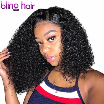 

Short Bob Curly Lace Front Wigs 13x4 Lace Front Human Hair Wigs Brazilian Kinky Curly Pre-plucked Wig With Baby Hair For Women