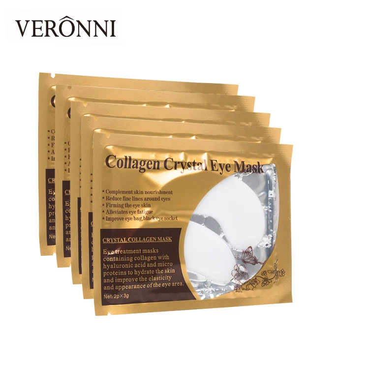 5pc White VERONNI Gold/кристальная коллагеновая маска для глаз с морскими водорослями патчи для ухода за глазами против темных кругов против старения морщин уход за кожей - Цвет: 5pc White