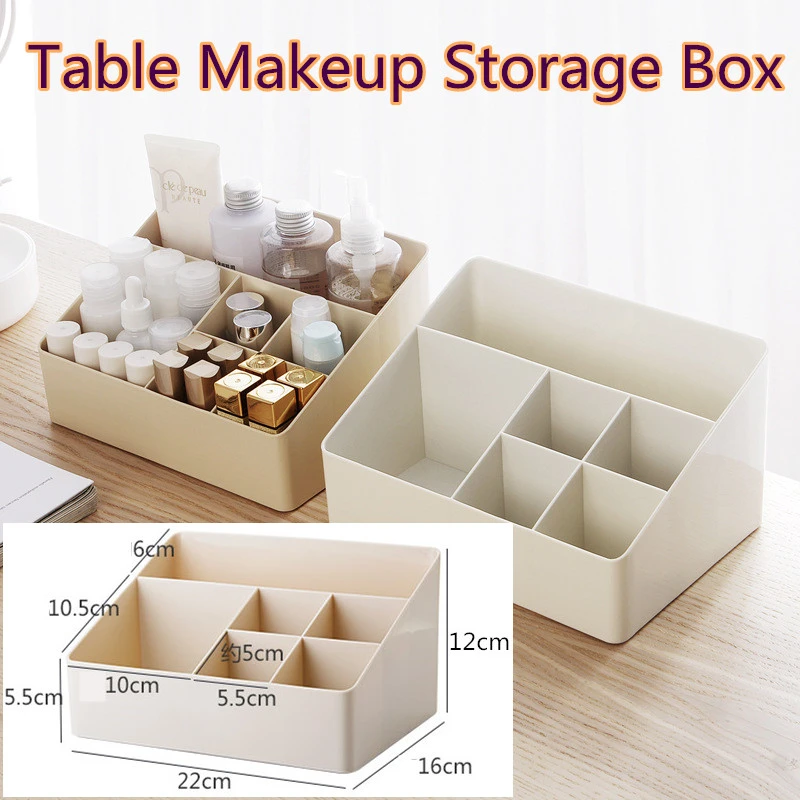 Caja de almacenaje maquillaje grande, organizador de mesa de plástico para pintalabios/soporte para brochas de maquillaje, contenedor de Control remoto en casa para cosméticos|Cajas y recipientes de almacenamiento| AliExpress
