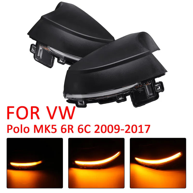 Новейший 1 пара светодиодный Динамический указатель поворота для VW POLO MK5 6R 6C 2009- автомобильное боковое крыло зеркало заднего вида мерцающий индикатор