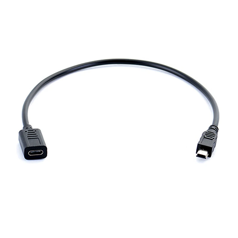 30cm Mini USB Male to Type-c Female Charge Data Adapter Cable Cord Adapter