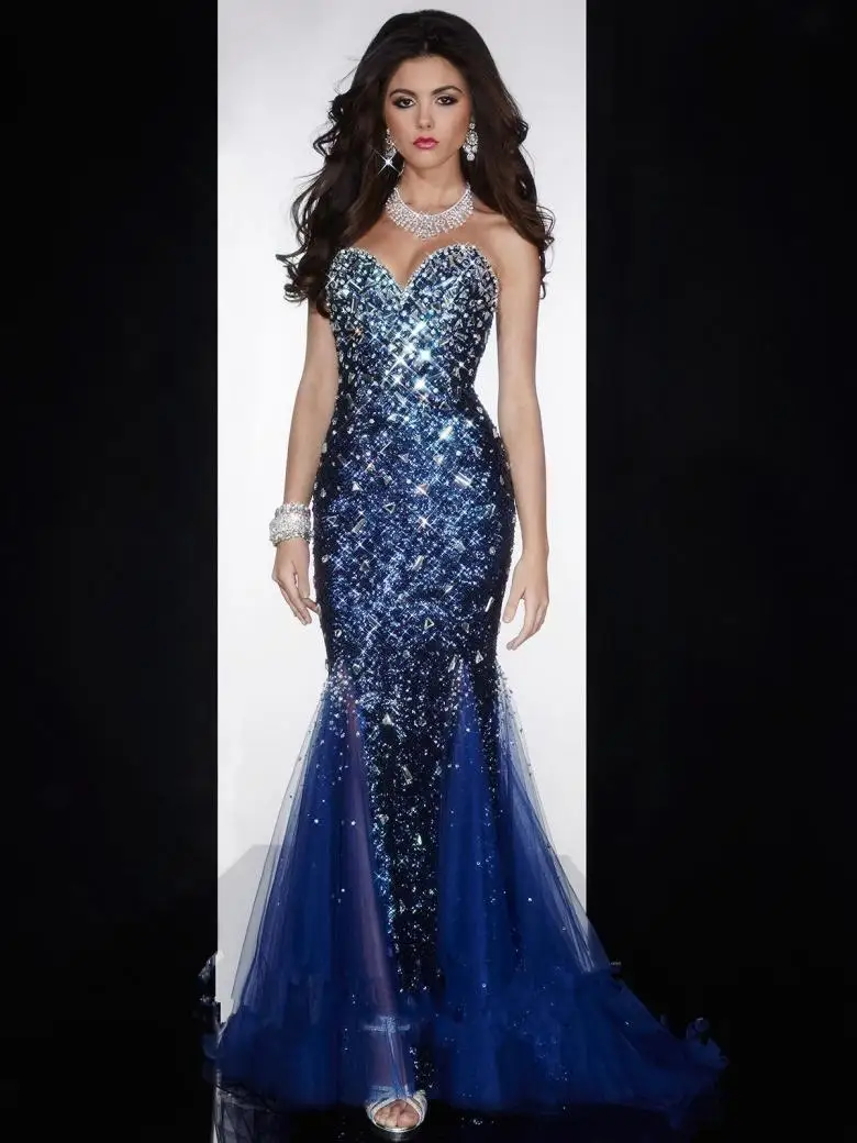 dark blue pageant dresses