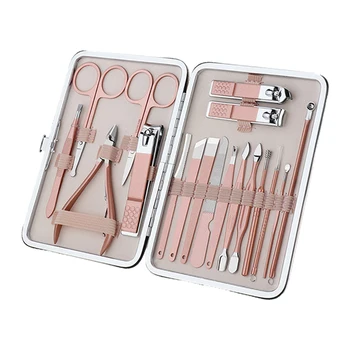 

12/18pc Manicure Tools Nail Clipper Nipper Professional Manicure Tool Set Travel Pedicure Tool Kit With Case Nail Pedicure Set