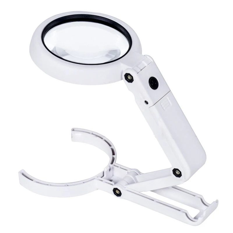  5/11X Magnifying Glass with 8 LEDs Light Foldable Stand Table Magnifier Tool --M25