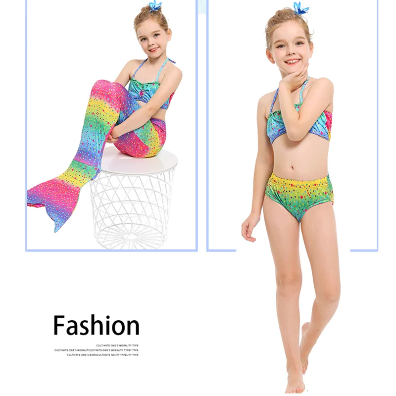 4 estilo Arco Iris color nignas natasion sirena cola disfraz Косплей nignos Traje de Bagno con/sin Fin