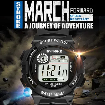 

Led Sports Fashion Watch SYNOKE Multi-Function 30M Waterproof Watch LED Digital Double Action Watch часы для занятий спортом