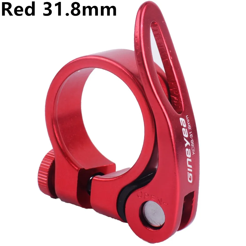 31.8mm red GINEYEA KC88 алюминиевый сплав Сверхлегкий быстросъемный дорожный велосипед горный велосипед Подседельный штырь зажим 31,8 мм 34,9 мм - Цвет: 31.8mm red
