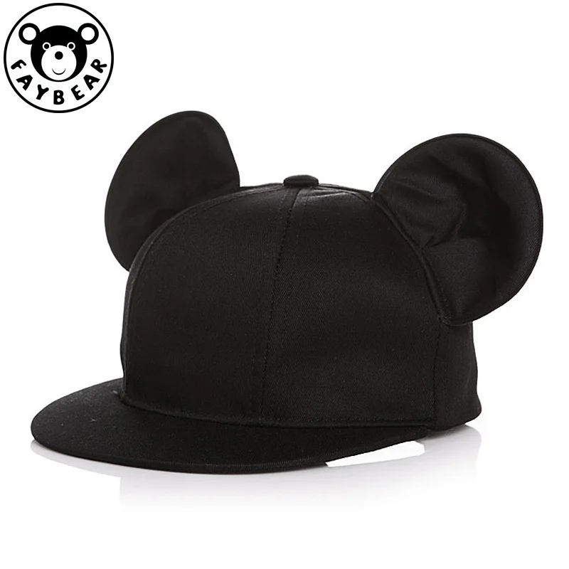 Baby Mesh Cartoon Cap Summer Adjustable Baby Sun Hat With Ears Baseball Cap For Children White/black For 2-4 Years