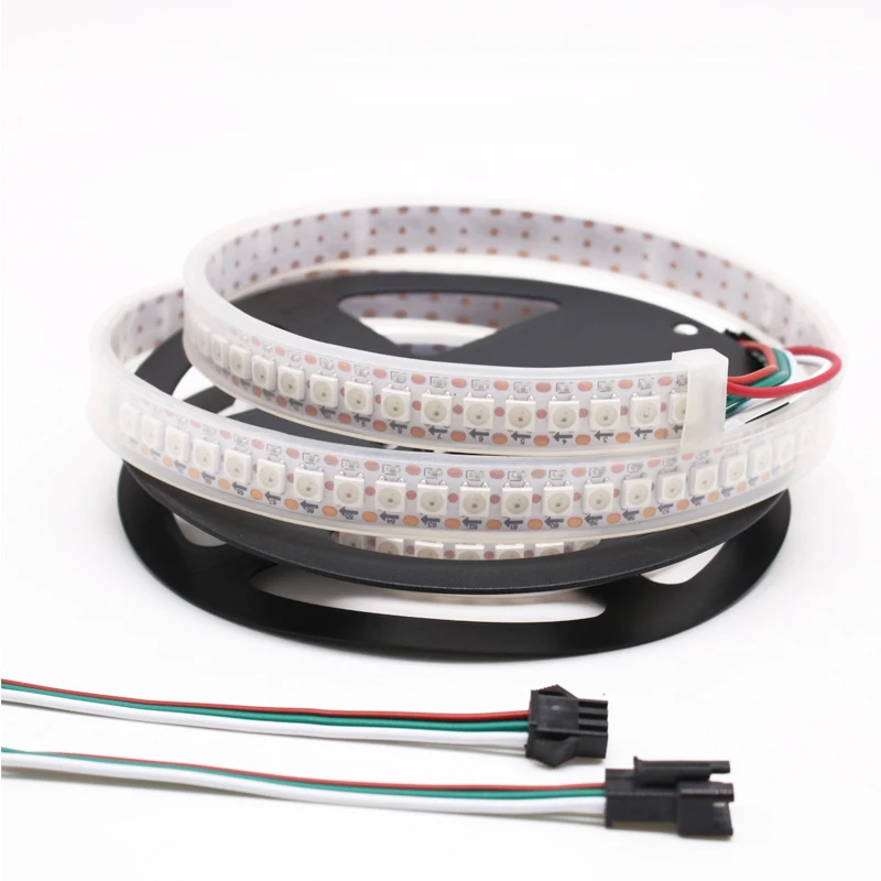 1M 2M 5V индивидуально адресуемых Smart RGB светодиодный полосы WS2812B 2812b светодиодный пиксель полосы света черный/белый PCB 144 светодиодный s/m Full Цвет