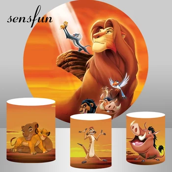 

Sensfun Round Circle Sunset Lion King Backdrop For Photo Studio Cartoon Kids 1st Birthday Party Photography Backgrounds Custom