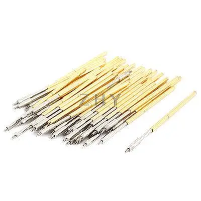 

50 Pieces P100-M31.5mm Tri-needle Tip Spring PCB Testing Contact Probes Pin