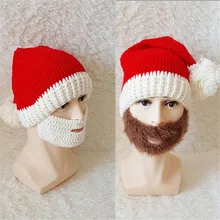 Зимняя теплая шапка Санта-Клауса для косплея на Рождество, Хэллоуин, забавная шерстяная шапка с большой бородой для взрослых, Рождественский костюм, реквизит