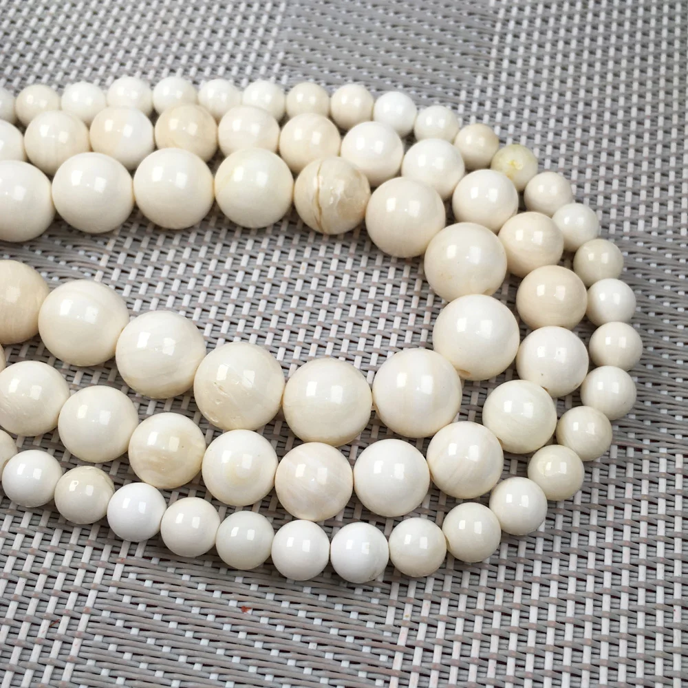 

Natural shell beading white Round beads Punch loose bead isolation bead for Jewelry Making DIY for bracelet necklace Accessories