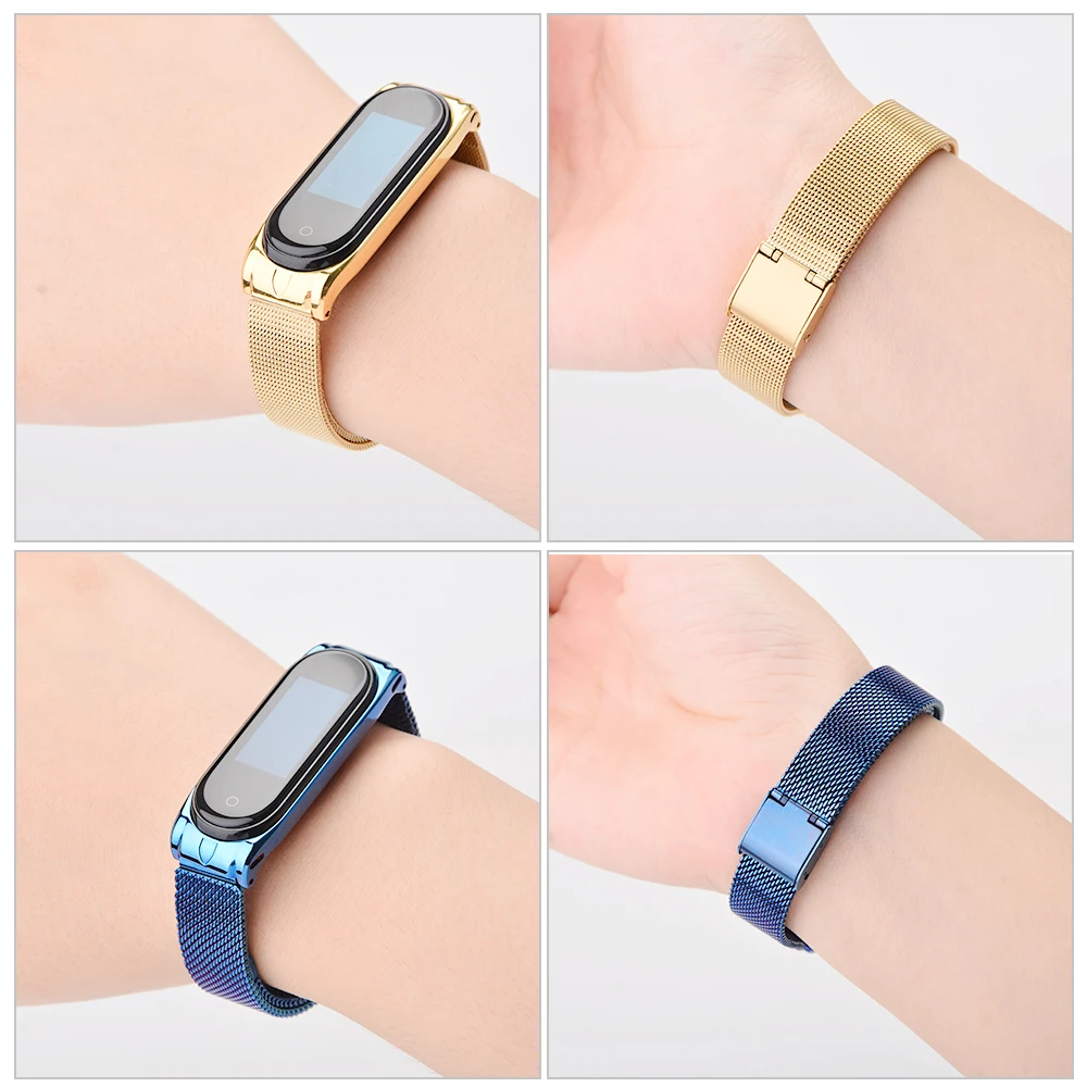 Hangrui mi Band 4 сменный металлический ремешок на запястье для Xiaomi mi Band 4 3 Xio mi браслет из нержавеющей стали 4 mi 3 браслет