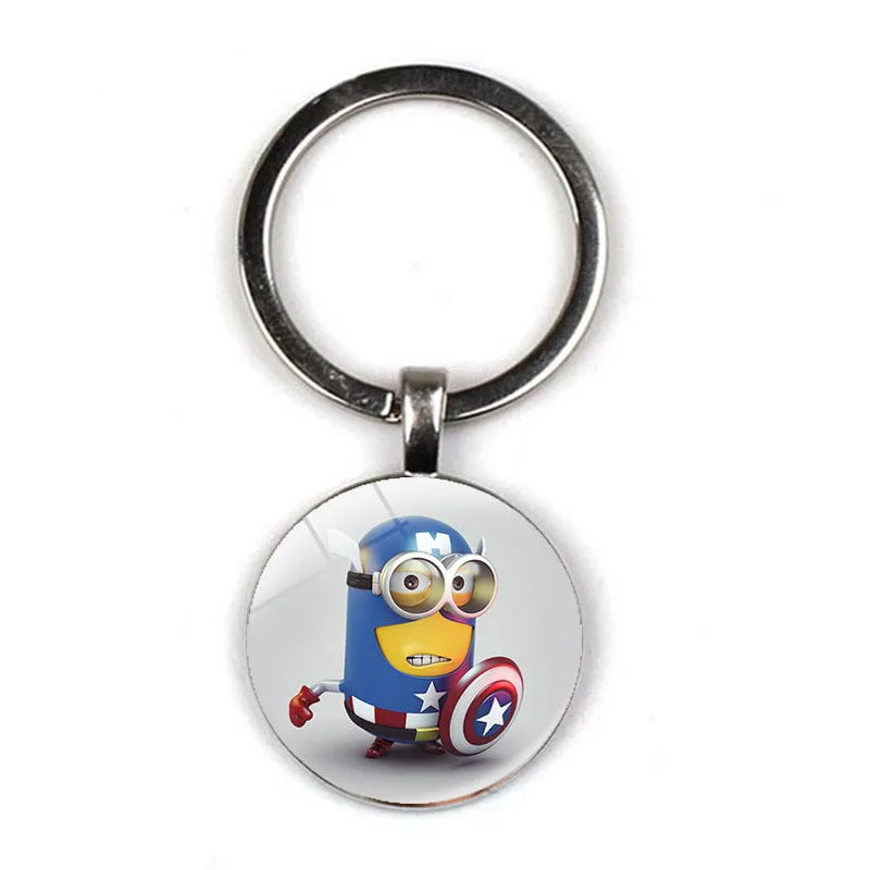 Despicable Me Minion Action Movie Glass Cabochon Keychains for Kid