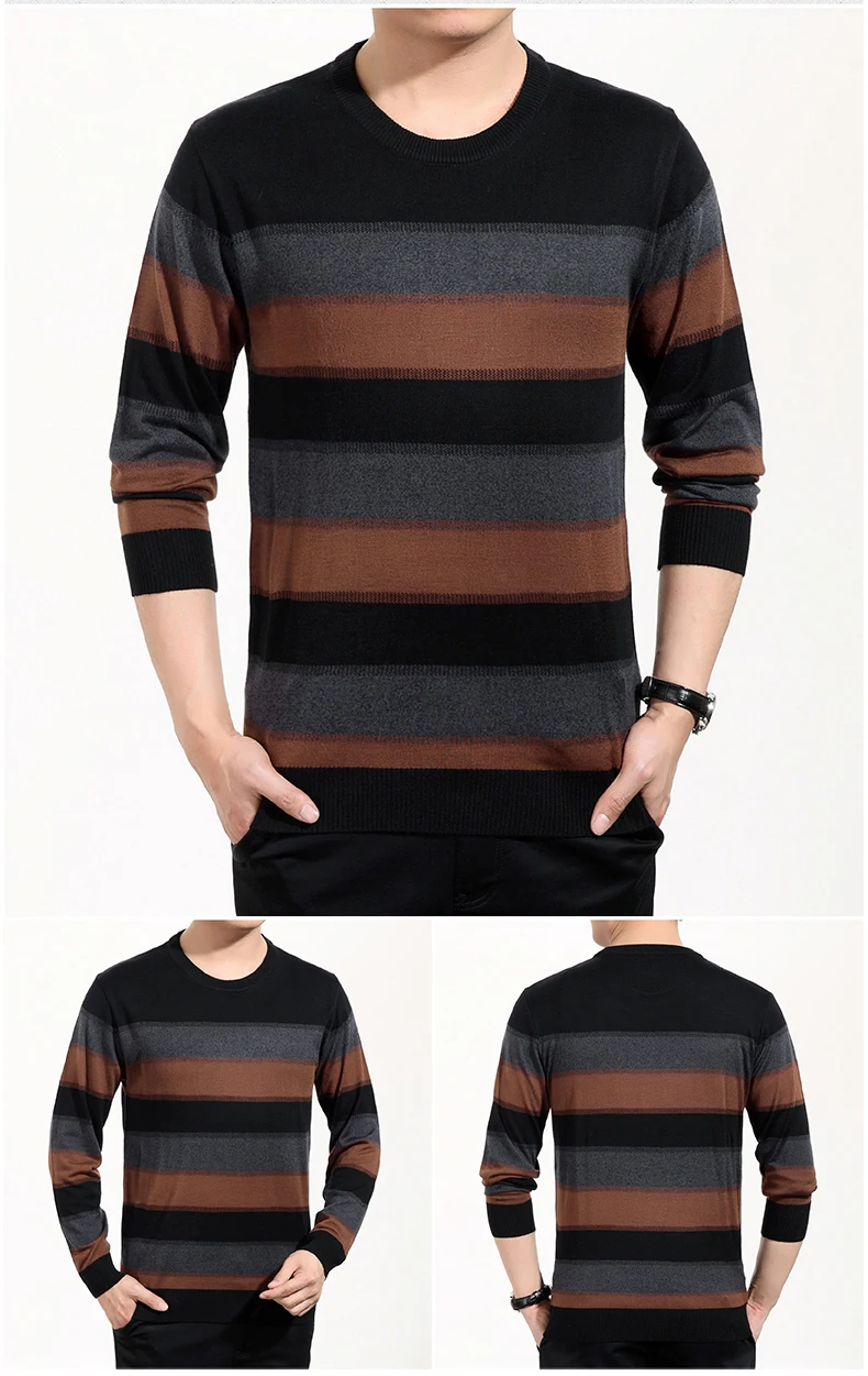brand new casual thin striped knitted pull sweater men wear jersey mensluxury pullover mens sweaters male fashions 81007