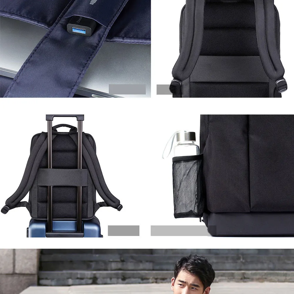 Xiaomi Mijia рюкзак классический Бизнес рюкзаки 17L Ёмкость студентов сумка для ноутбука Для мужчин Для женщин сумки для ноутбука диагональю 15 дюймов, Лидер продаж
