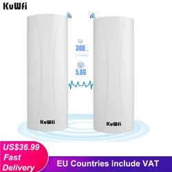 KuWFi – routeur/répéteur WiFi sans fil 5.8G, pont, avec antenne 14dbi, accès 3KM, longue portée, affichage LED, pour l'extérieur 