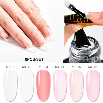 

Mtssii 6/2PCS/Set 8ml Quick Extension Gel White Clear Acrylic Poly UV Gel Soak Off Crystal Jelly Finger Building Gel Tips