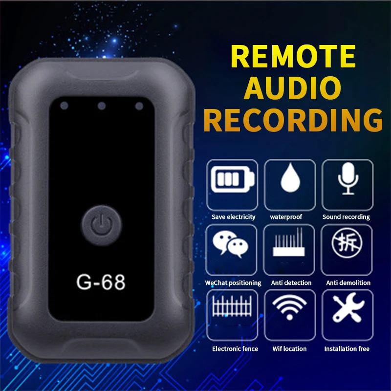Mini GPS Car Locator Wireless Children's Old Man Pet Tracker Anti-Lost Recording Tracking Device Voice Control Can Record