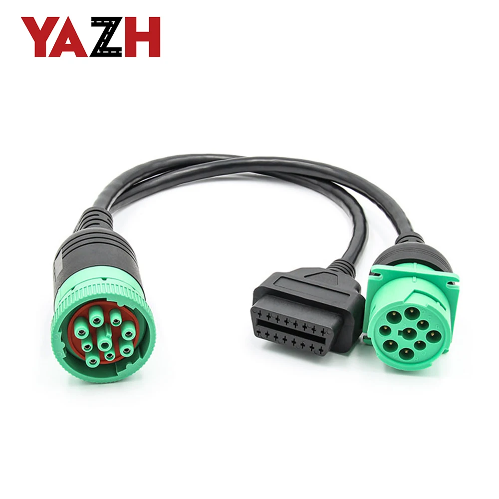 9 контактный к OBD2 интерфейс грузовик y кабель адаптер OBDII 16Pin штекер гнезду J1939 OBD