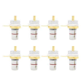 

Hot-8PCS RCA Female Socket Connector Chassis Panel Mount Adapter Audio Terminal Plug Signal Plug Socket