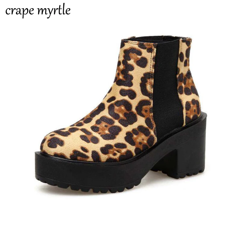 chunky leopard boots