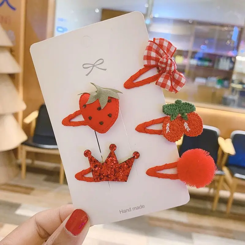 Girls Hair Accessories 5/6pcs/Set Hair Clips for Girls Baby Cute Cartoon Animal Kids Hairpins Flower Barrettes Headdress