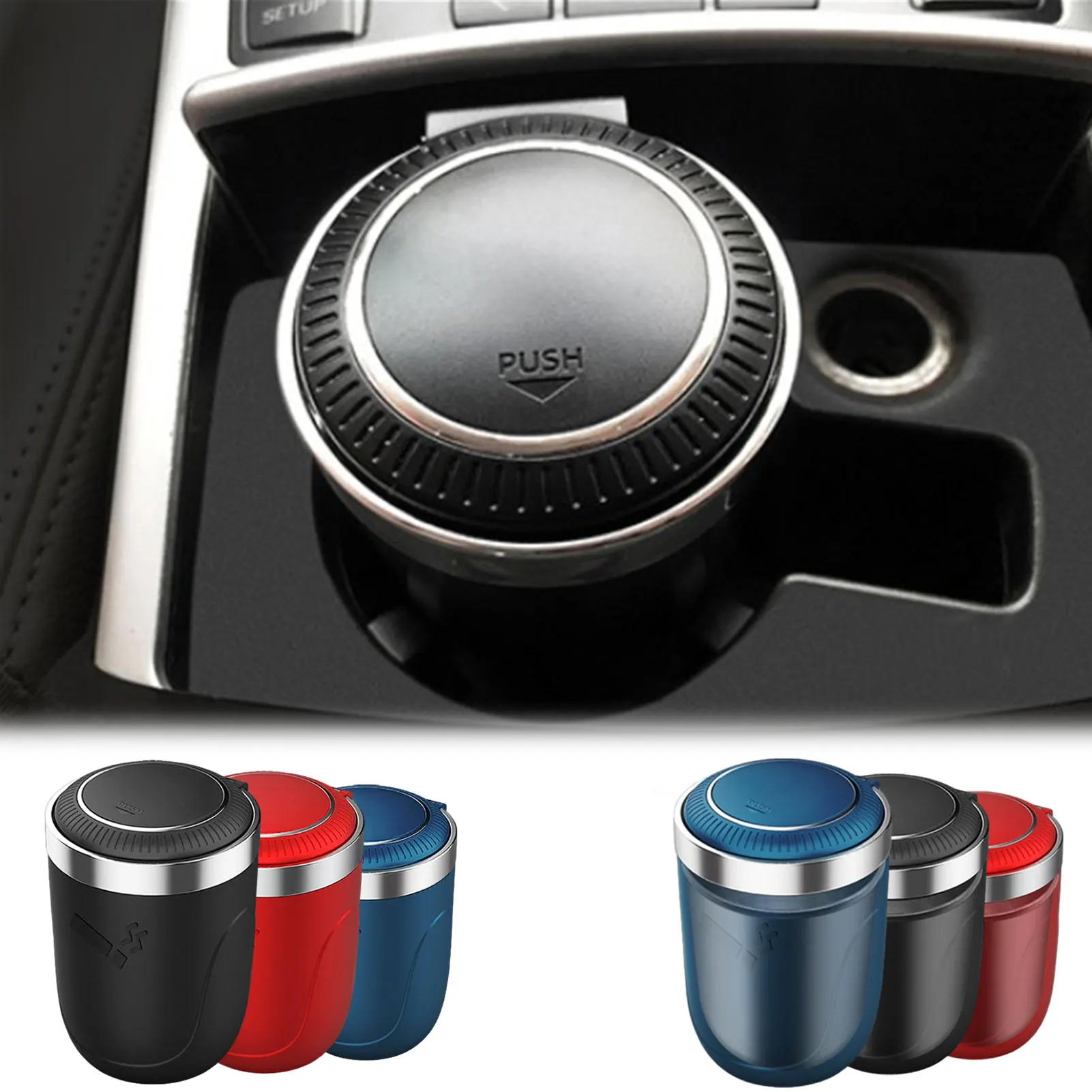 Ashtray Car Ashtray Blue LED Light Smokeless Ashtray Removable Metal Liner for Car Cup Holder for Buick Label Color : A 
