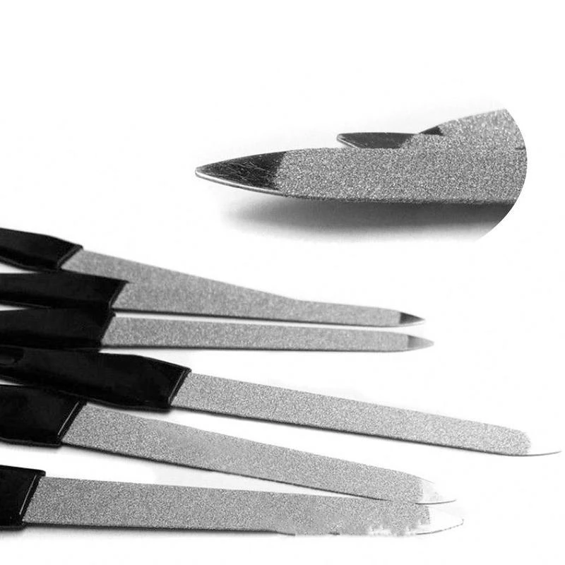 1 шт Черная ручка металлическая двухсторонняя пилка для ногтей сильный край Маникюр Уход красота, педикюр инструмент