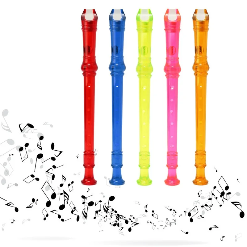Translucent Soprano Descant Recorder 8-hole Clarinet Instrument Students School