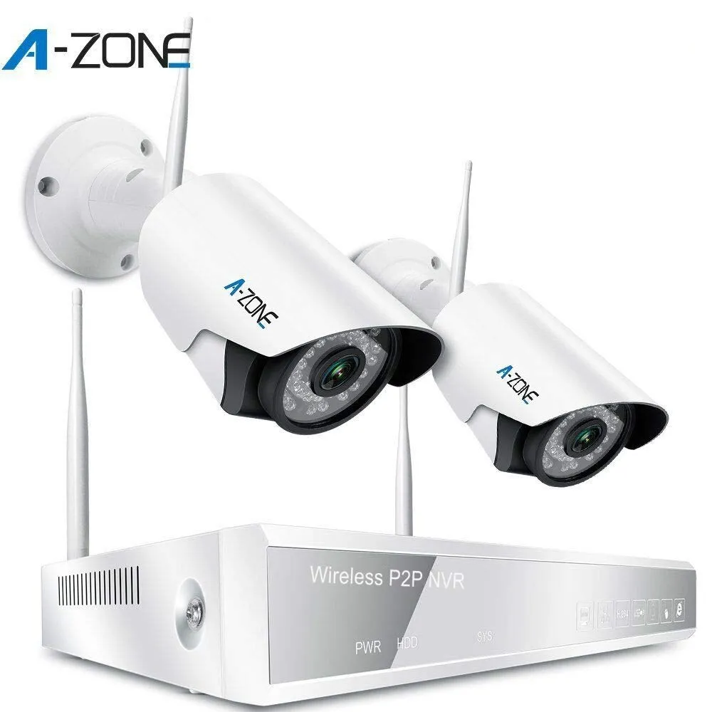 4CH with 2 Camera 1080P Беспроводная система видеонаблюдения 8CH HD Беспроводной NVR комплект 2 ТБ HDD Открытый ИК ночного видения IP Wifi CCTV камера система безопасности комплект - Цвет: 4CH with 2 Camera