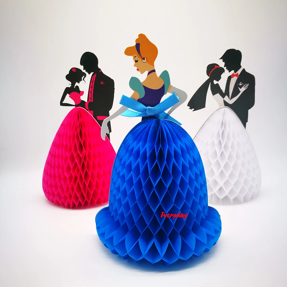  1pcs 3D Wedding Invitations Cards Wedding Card Gift Card Laser Cut Girl With 3D Dress Save The Date - 4.00027E+12