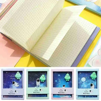 

Cute Slow Rebound Decompression Notebook Hard Cover Planner Diary Book Composition Binding PU Notepad Gift Stationery