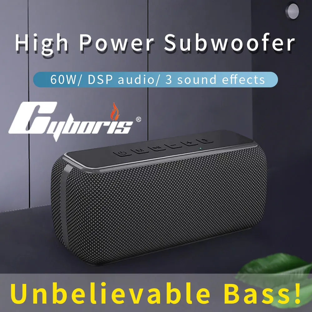 Беспроводная колонка Bluetooth V7 PRO 60 Вт TWS сопряжение двойной звук глубокие басы