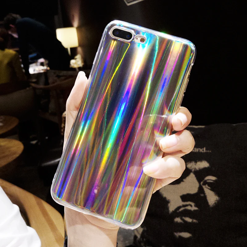 Чехол Blue Ray для iphone 8 7 6 S Plus Модный Блестящий Мягкий силиконовый чехол с градиентом