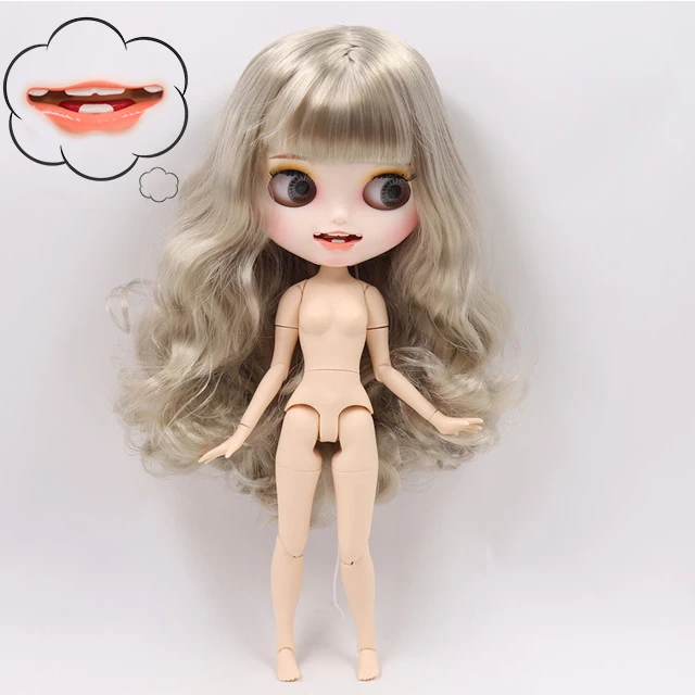 ICY 1/6 Blyth Обнаженная кукла белая кожа и суставы тела Новая Улыбка Рот матовое лицо, 30 см Индивидуальные куклы для девочки подарок Игрушка Специальное предложение - Цвет: 260BL8800